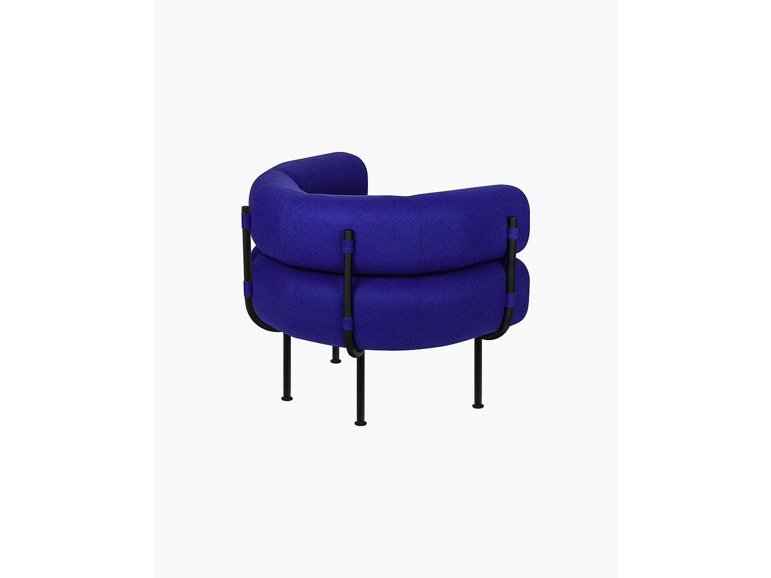 noo.ma Ubi fauteuil - ronde moderne stoel, Blueberry Pie wolblend, vaste zit