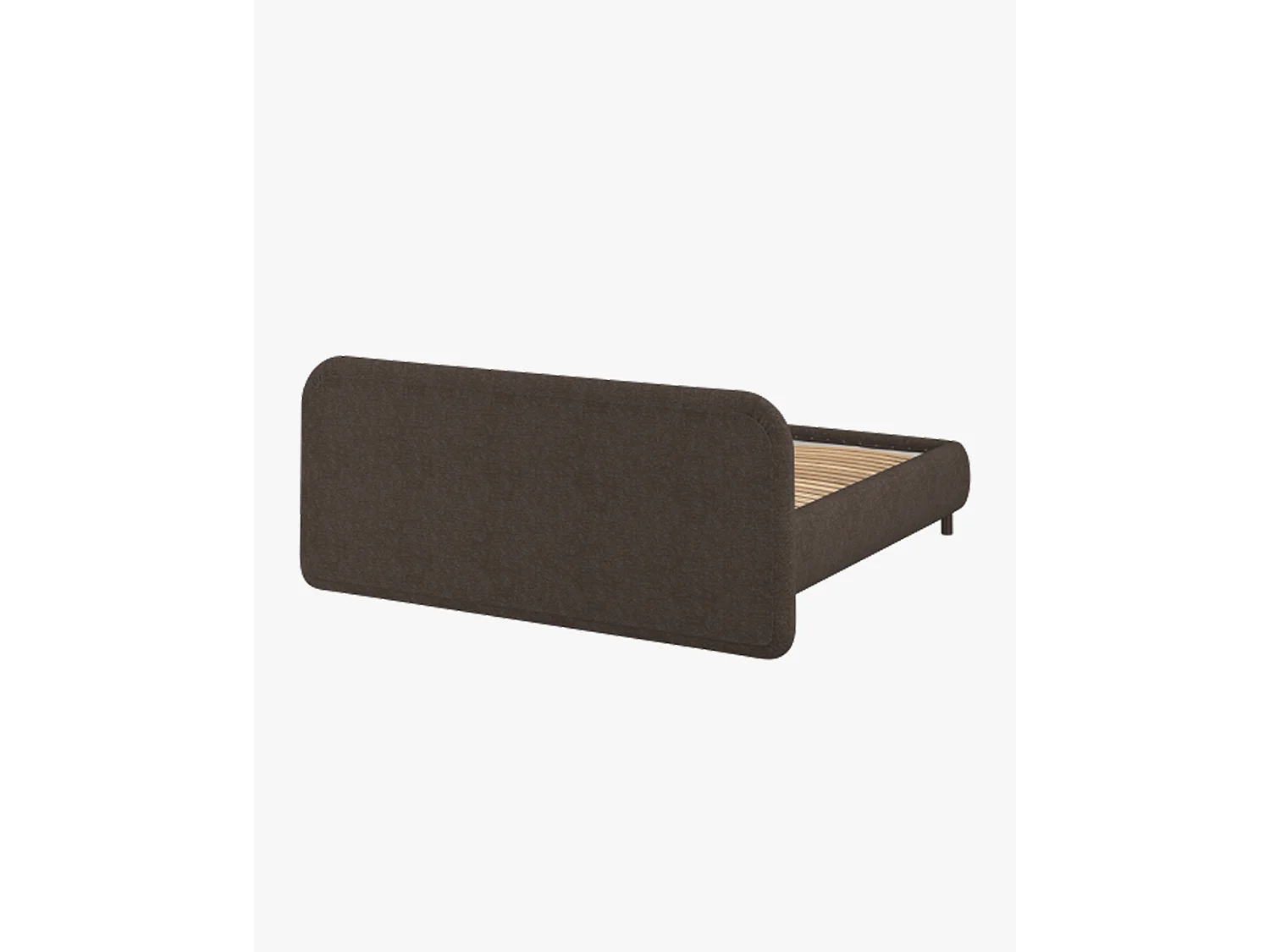 noo.ma Mumo gestoffeerd bed - bouclé chocoladebruin - optionele opbergruimte