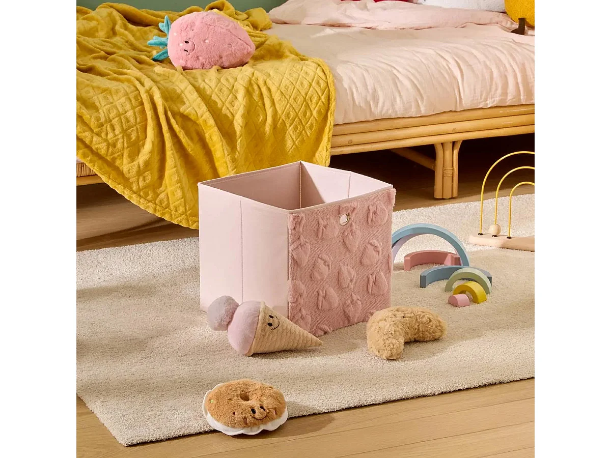 Boîte de Rangement Enfant "Fraci" 30x30cm Rose
