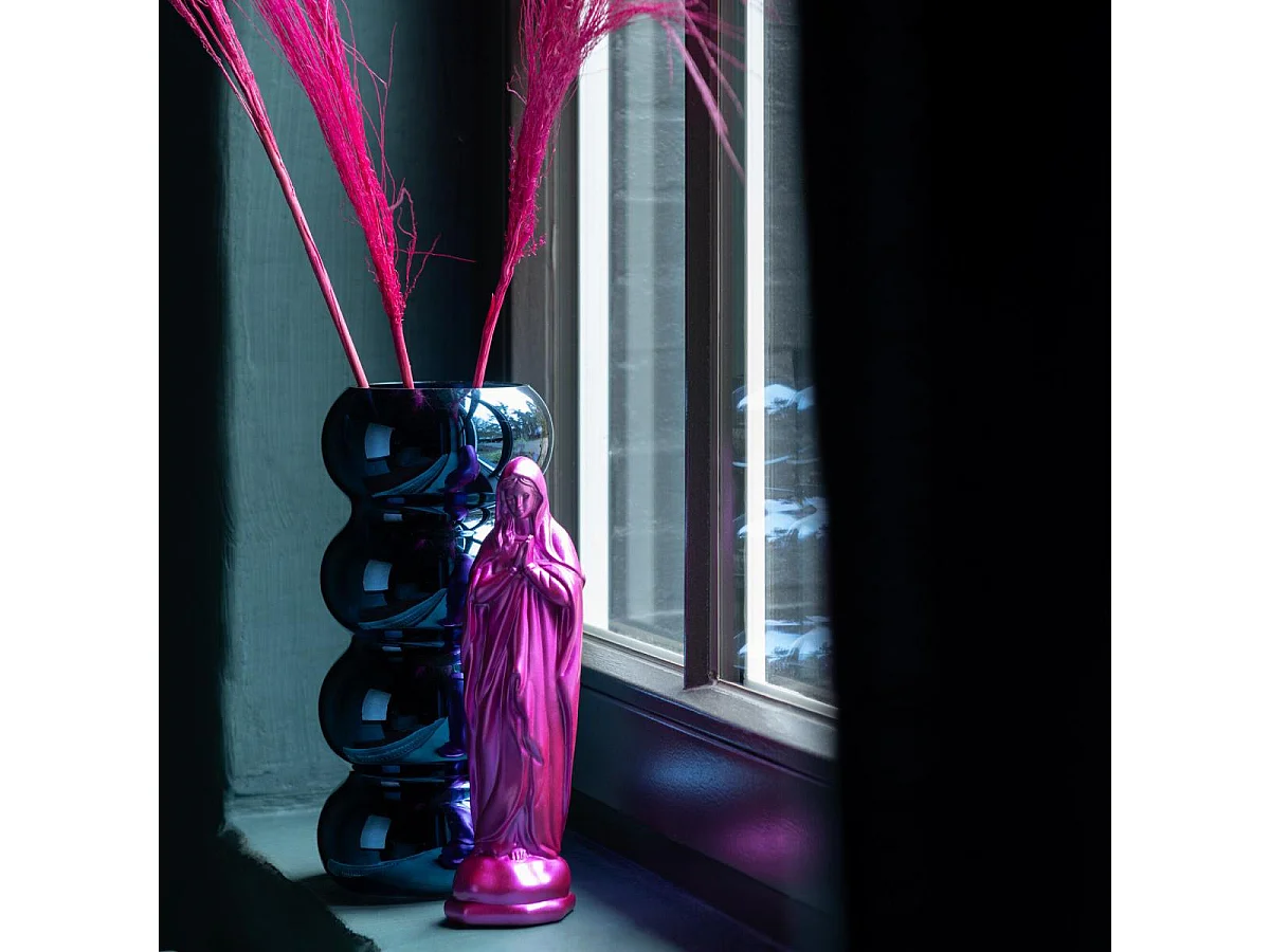 Vase Design Chenille "Cléa" 30cm Bleu