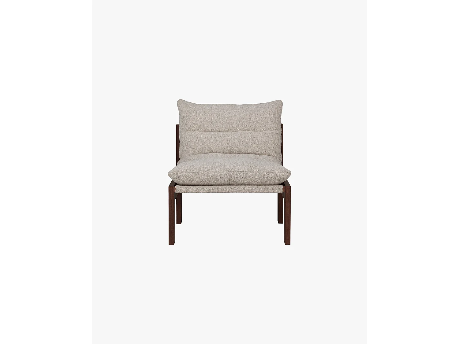 Fauteuil lounge Huno - assise bouclé 100% polyester, structure bois, design moderne