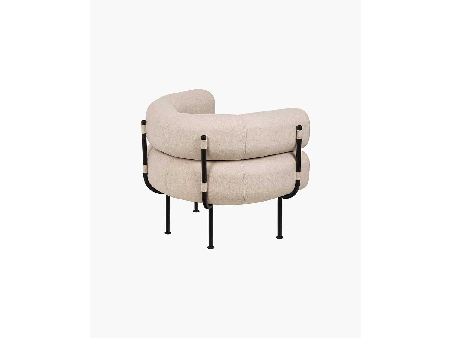 Fauteuil Ubi, fauteuil moderne enveloppant avec accoudoirs, assise fixe, fabriqué en Pologne