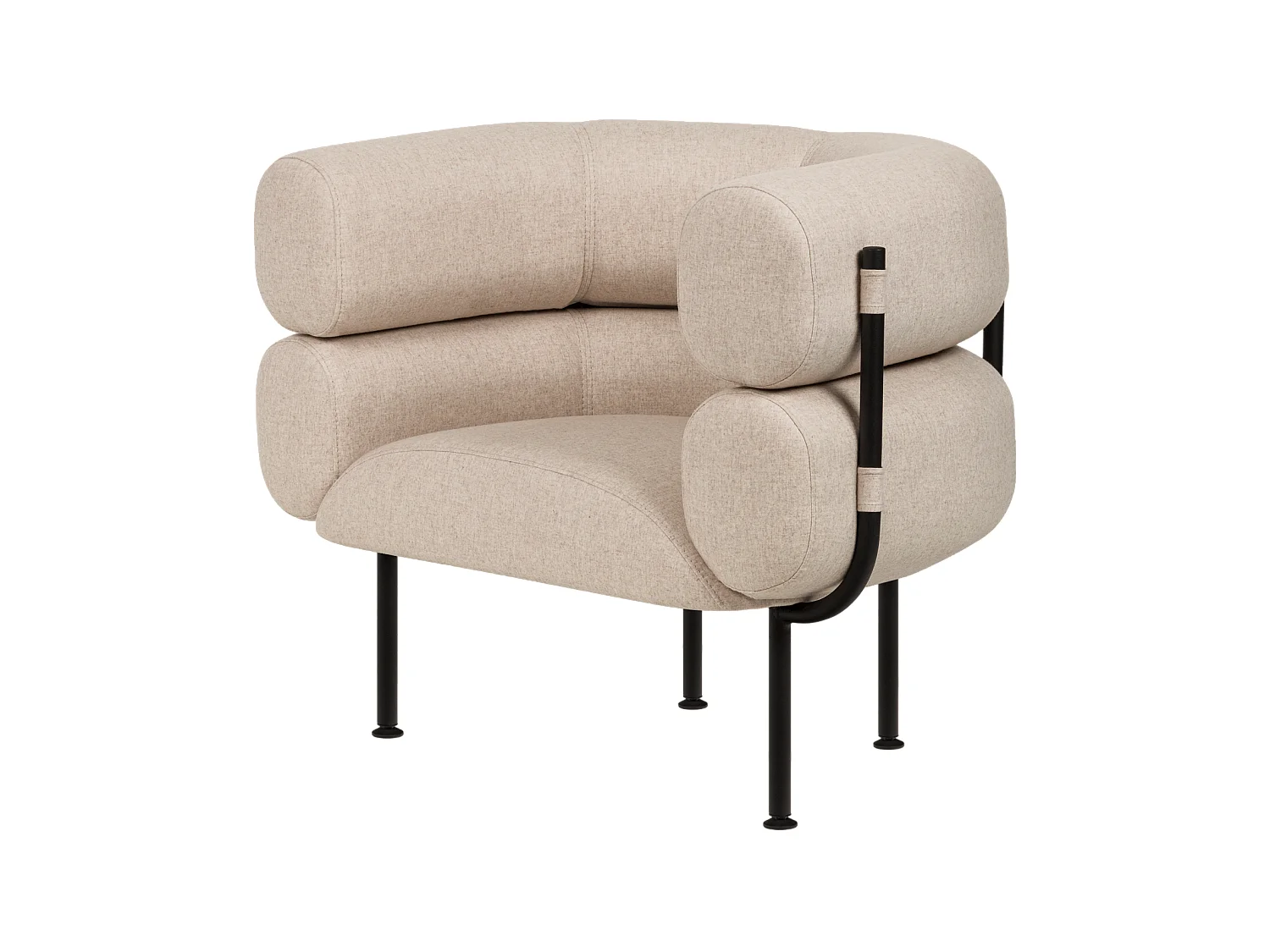 Fauteuil Ubi, fauteuil moderne enveloppant avec accoudoirs, assise fixe, fabriqué en Pologne