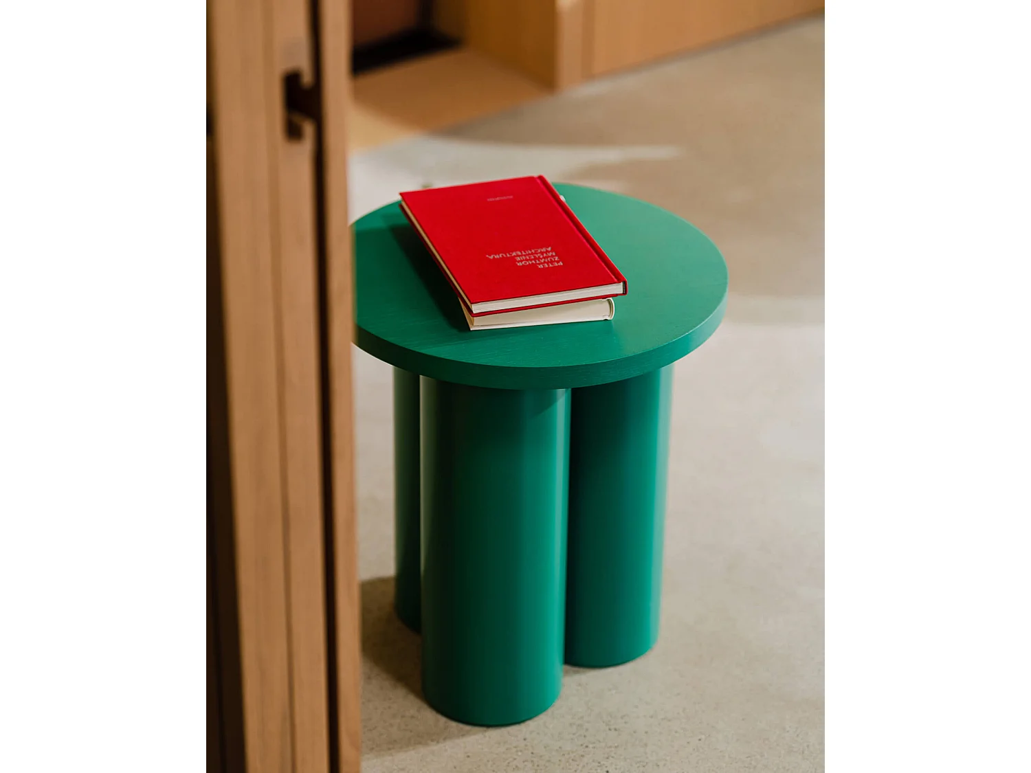 Tabouret Oly - rond blanc minimaliste, multifonction