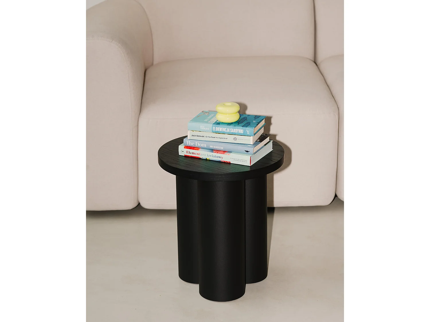 Tabouret Oly - rond blanc minimaliste, multifonction