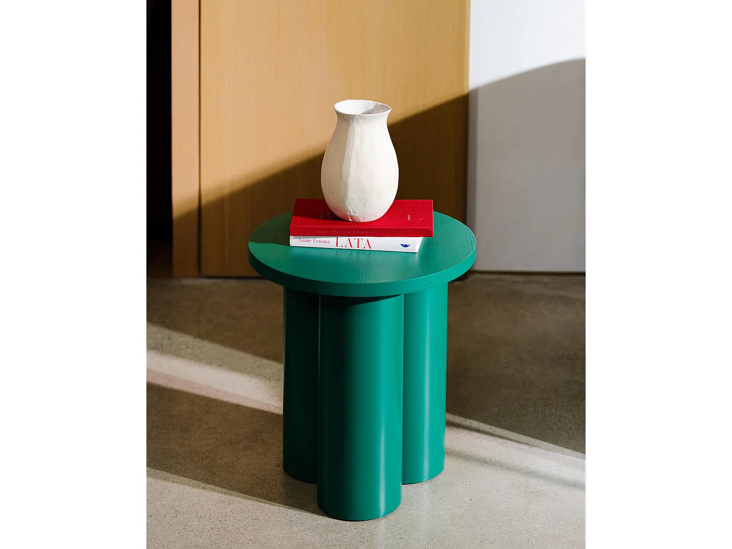 Tabouret Oly - rond blanc minimaliste, multifonction