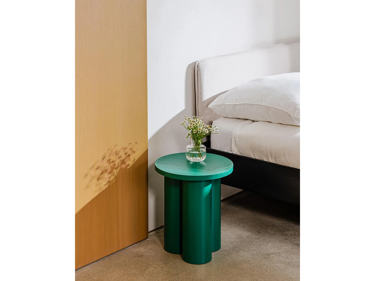 Tabouret Oly - rond blanc minimaliste, multifonction