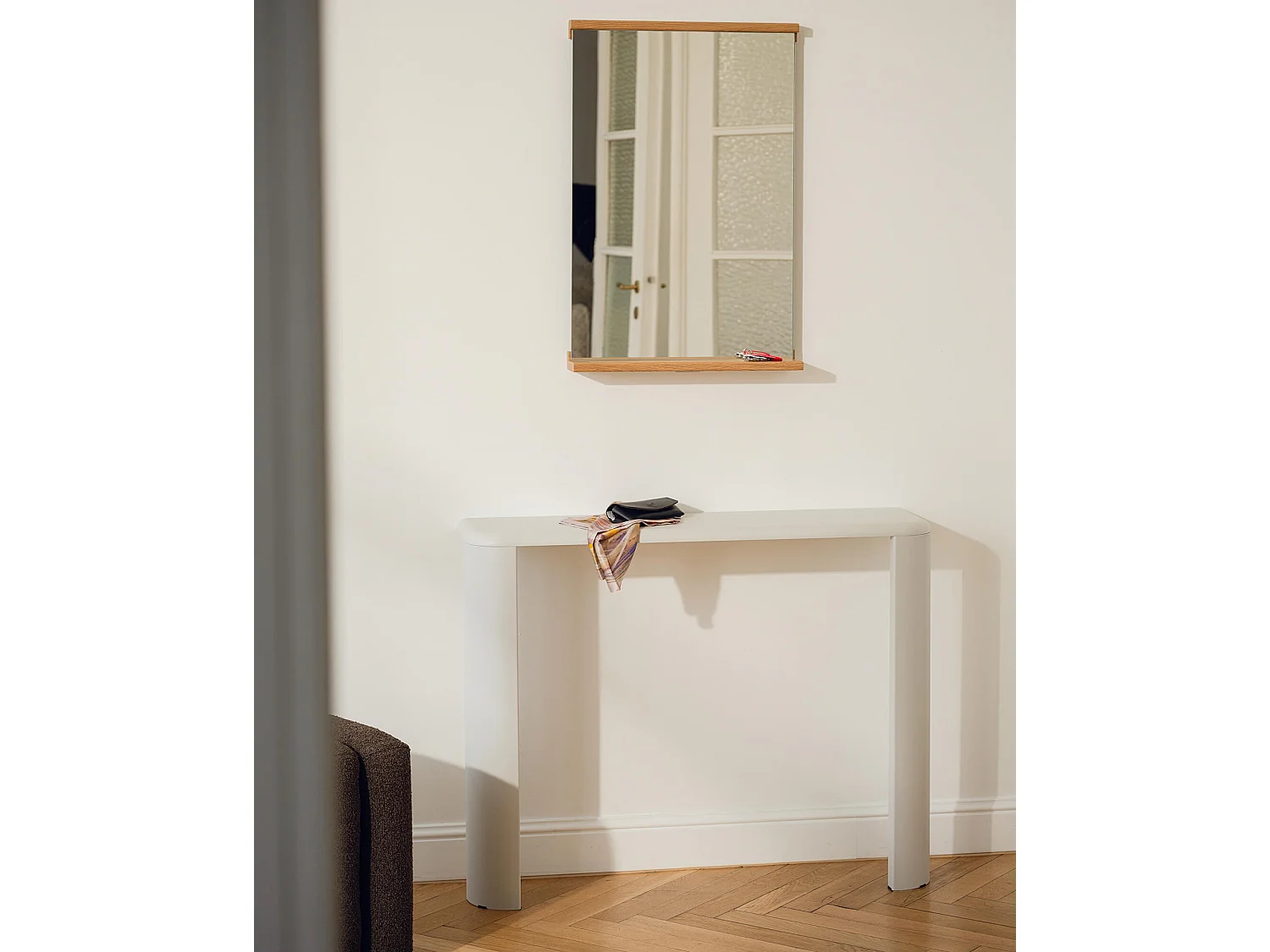 Table console Fli - plateau panneau de particules, structure métal