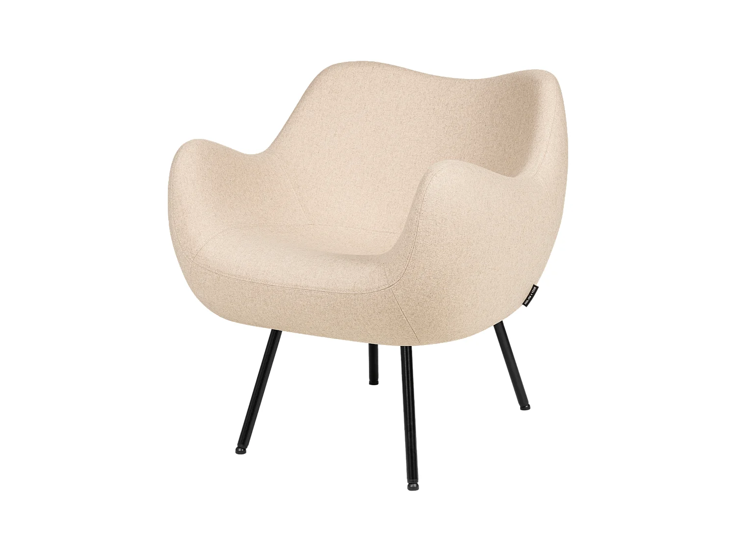 RM58 Fauteuil - heruitgave Roman Modzelewski, gewatteerde stoel met wollen bekleding