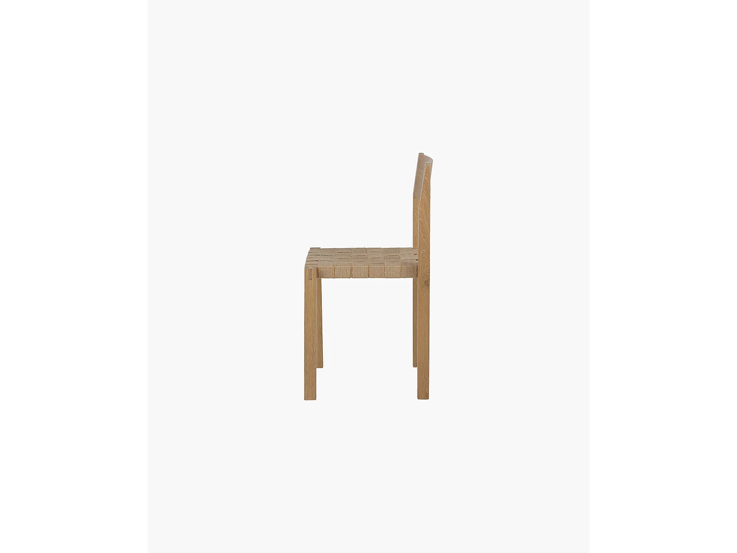 Toli Stuhl, minimalistischer Stuhl mit gewebter Jute- oder Baumwollsitzfläche, ohne Armlehnen, Höhe 80 cm