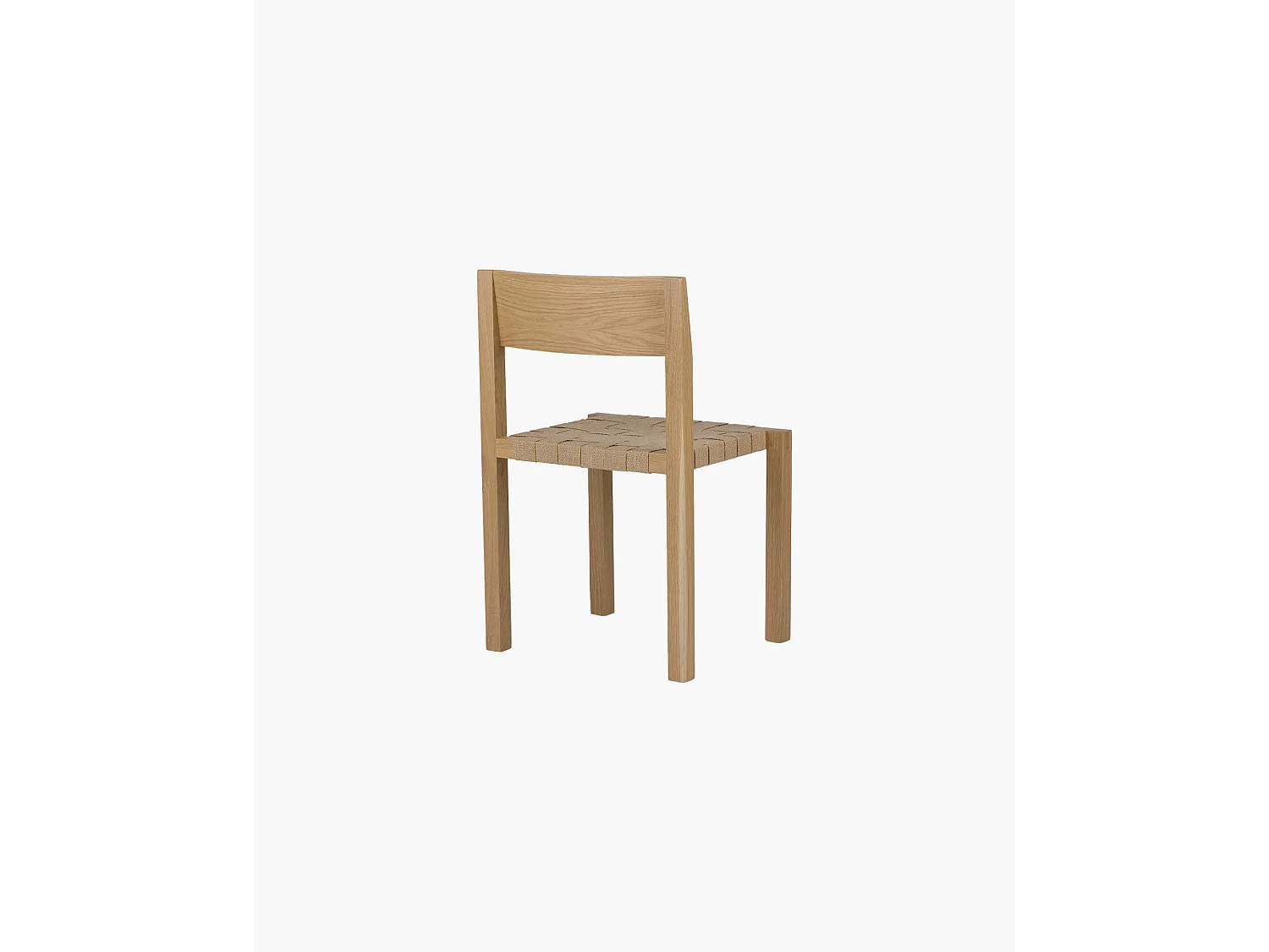 Toli Stuhl, minimalistischer Stuhl mit gewebter Jute- oder Baumwollsitzfläche, ohne Armlehnen, Höhe 80 cm