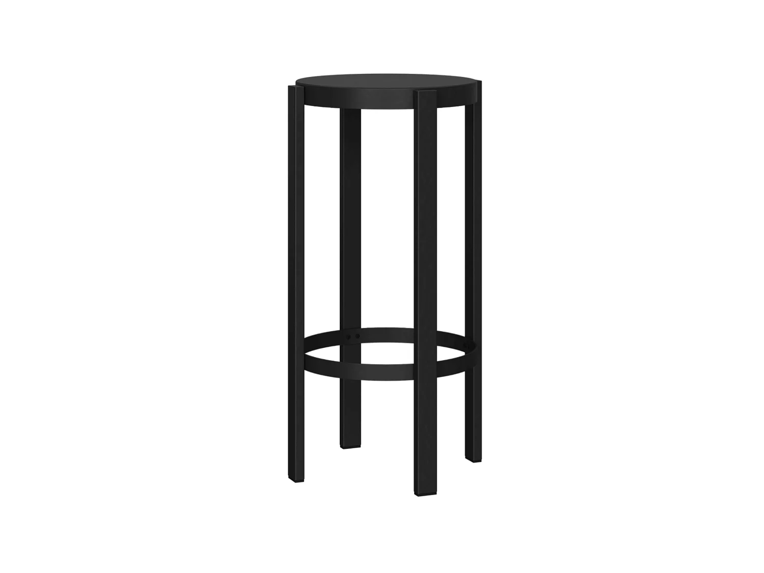 noo.ma Doon Barkruk 75 cm - stalen barkruk met matt finish Vulcano Black