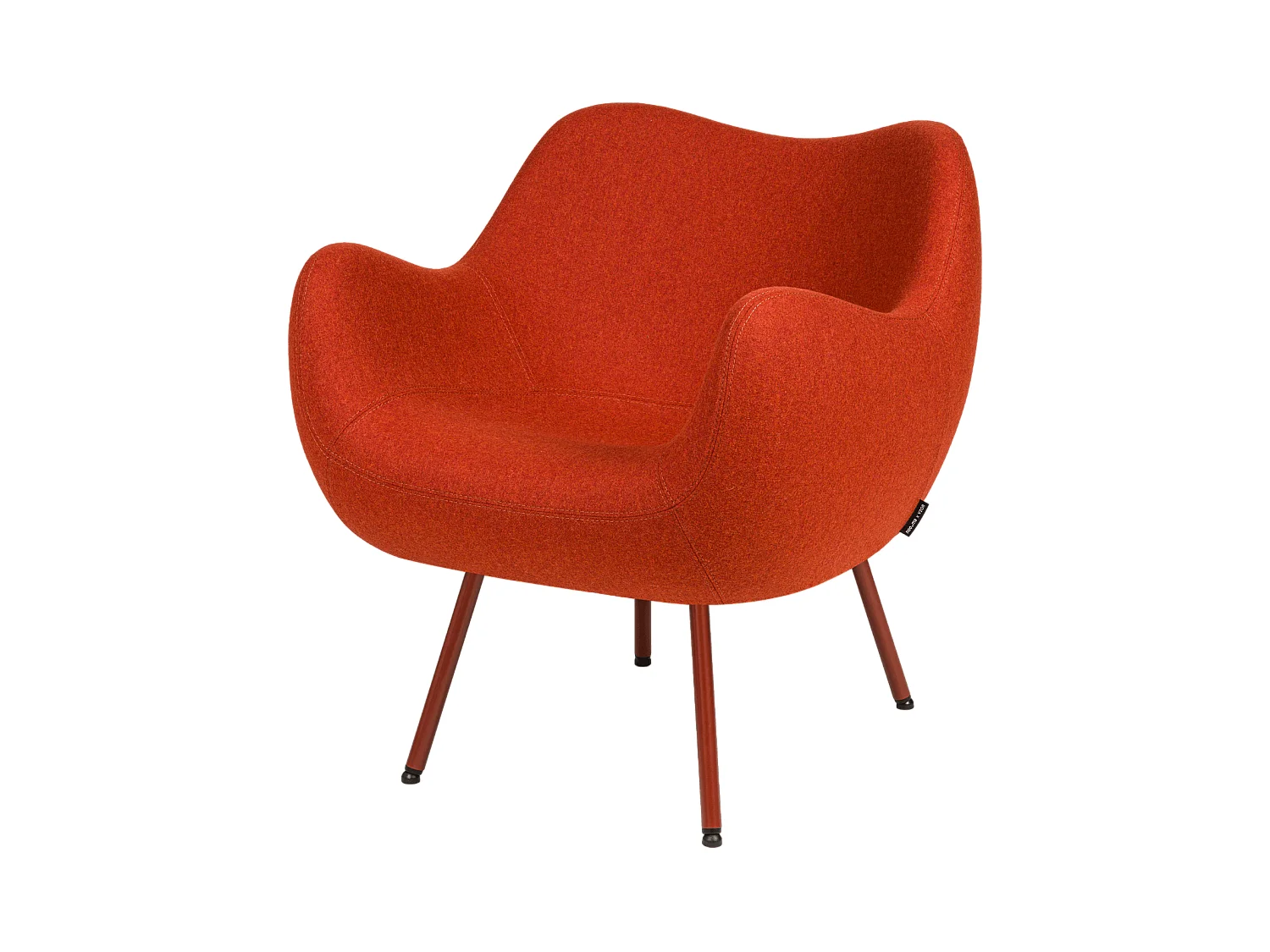 RM58 Fauteuil - heruitgave Roman Modzelewski, gewatteerde stoel met wollen bekleding