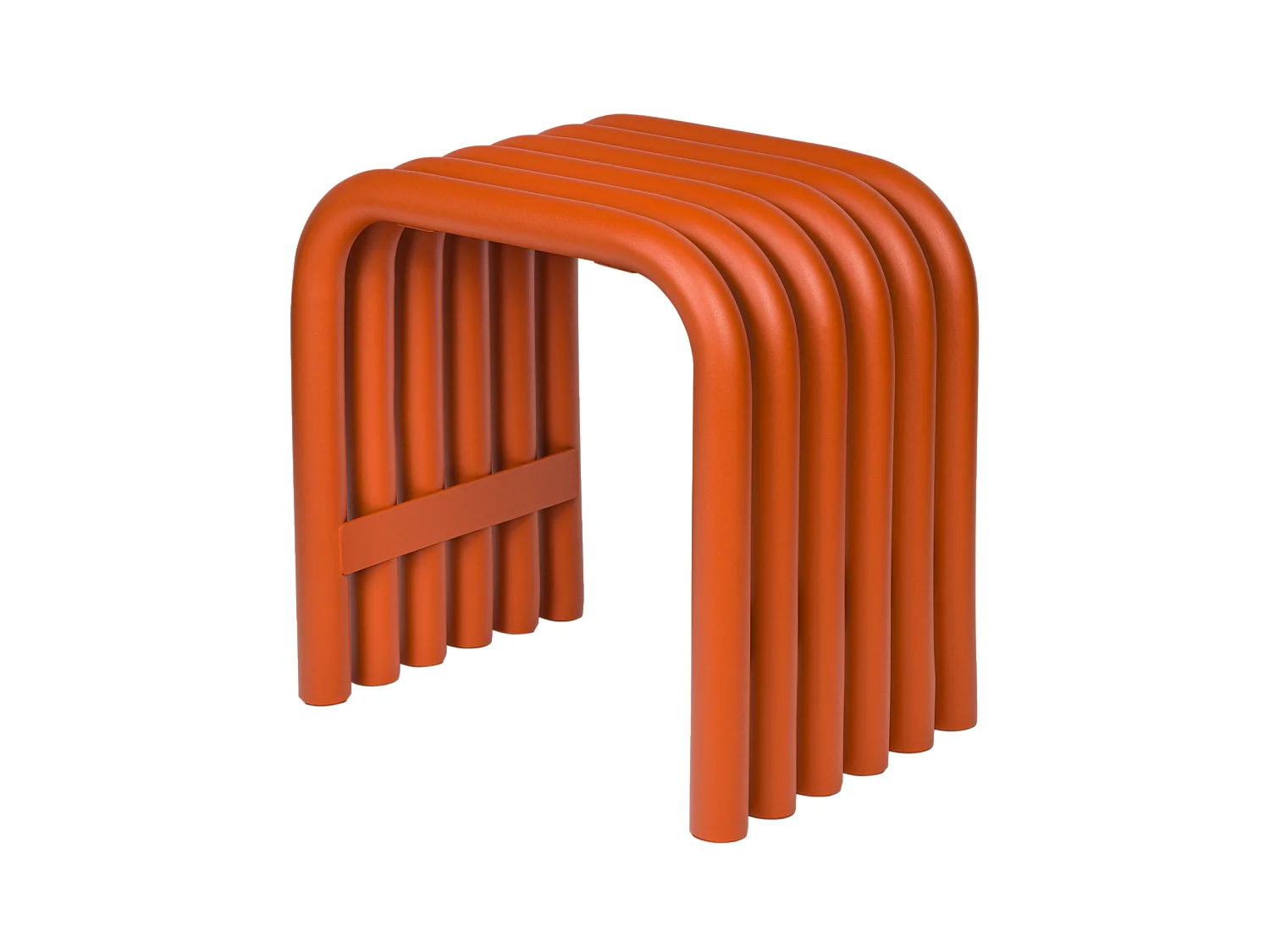 Tabouret Nokk contemporain en acier étanche orange 42,5 cm