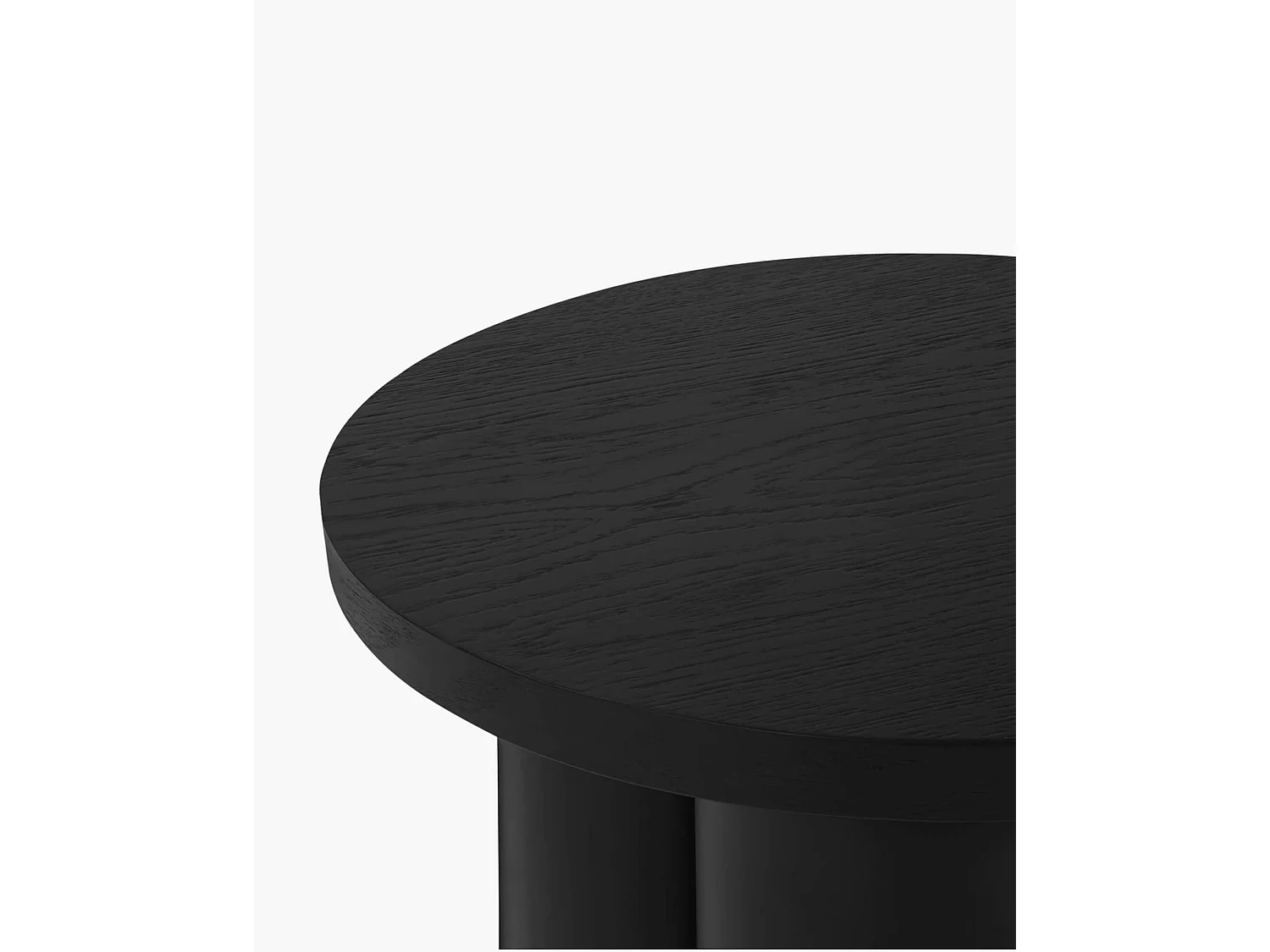 Tabouret Oly - placage bois et acier, noir, 38 x 42,50 cm