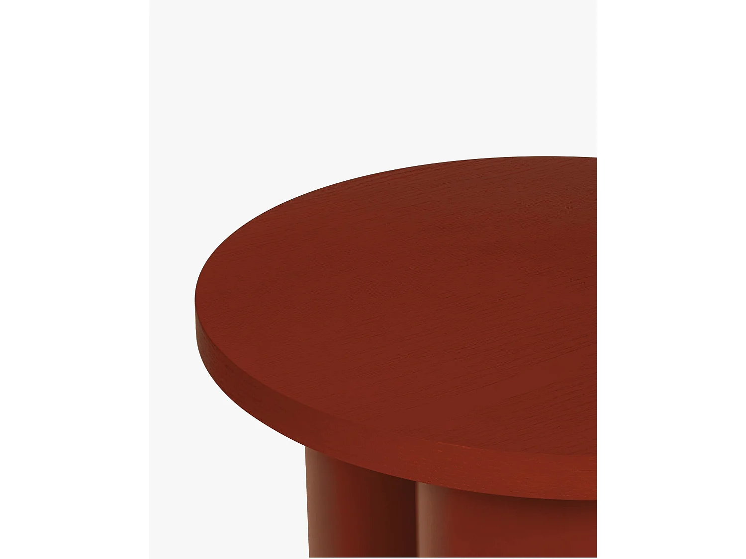 Tabouret Oly - tabouret rond blanc minimaliste, plateau en placage et structure acier
