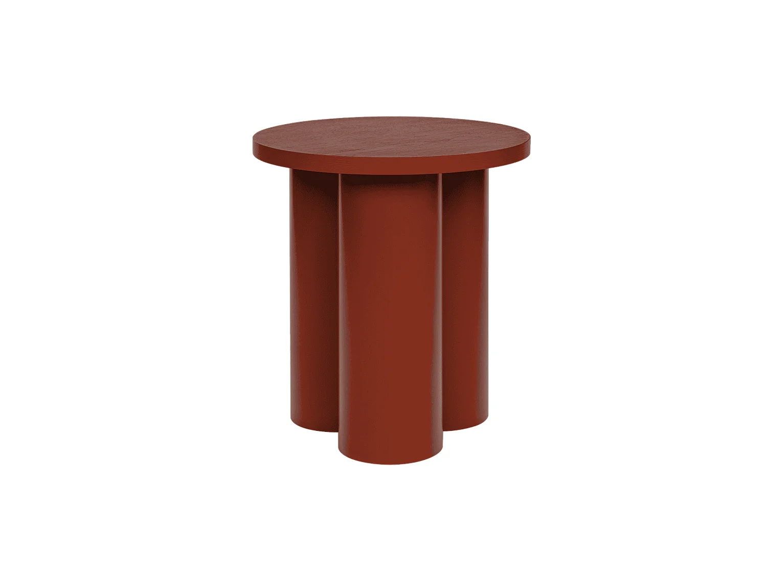 Tabouret Oly - tabouret rond blanc minimaliste, plateau en placage et structure acier