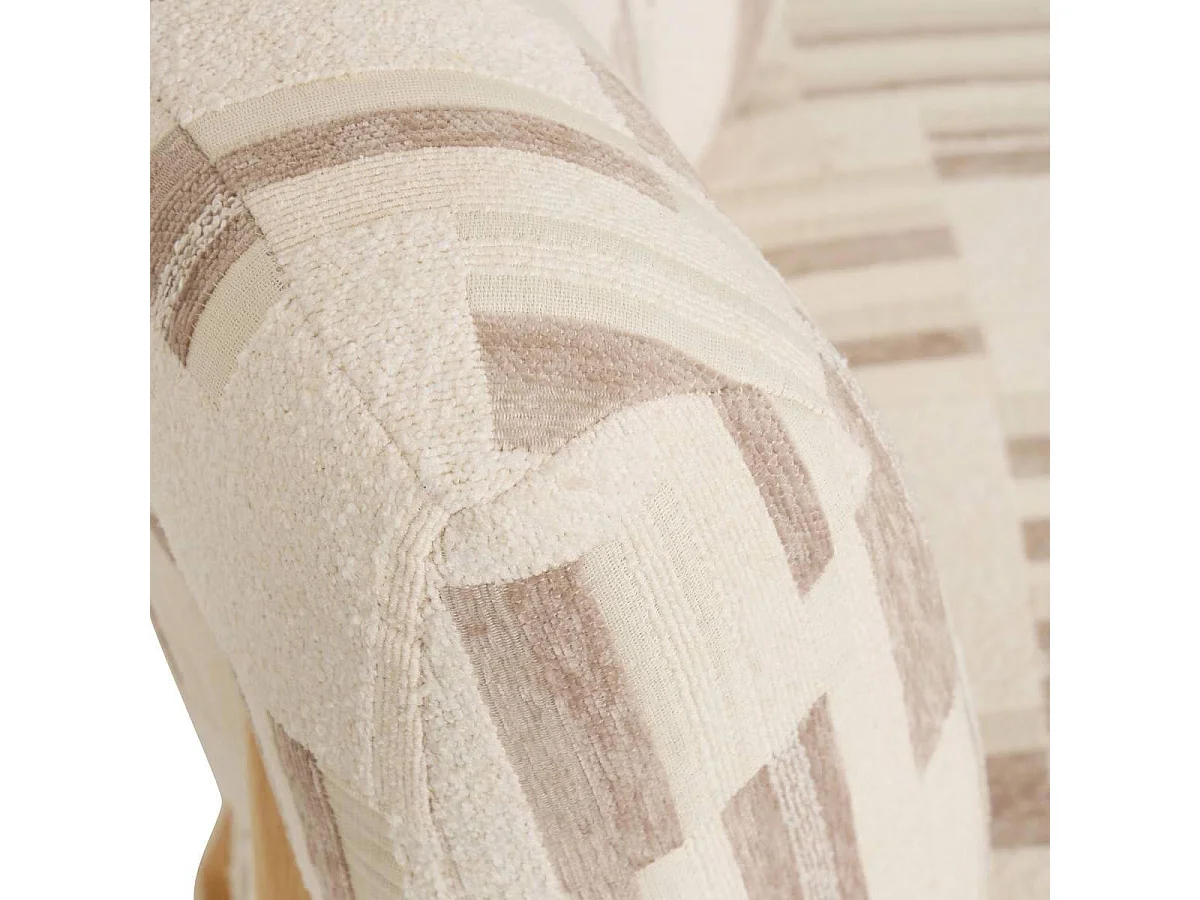 Fauteuil Chenille à Motifs "Calix" 72cm Blanc