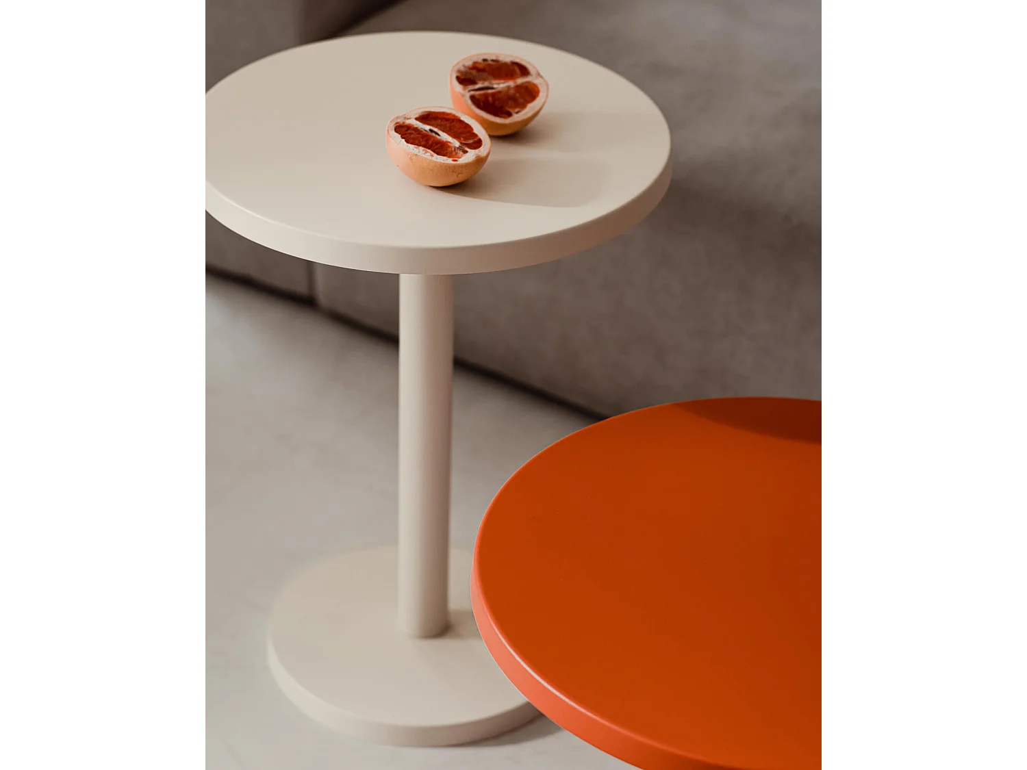 noo.ma Odo bijzettafel 58x44x44 cm staal beige mat