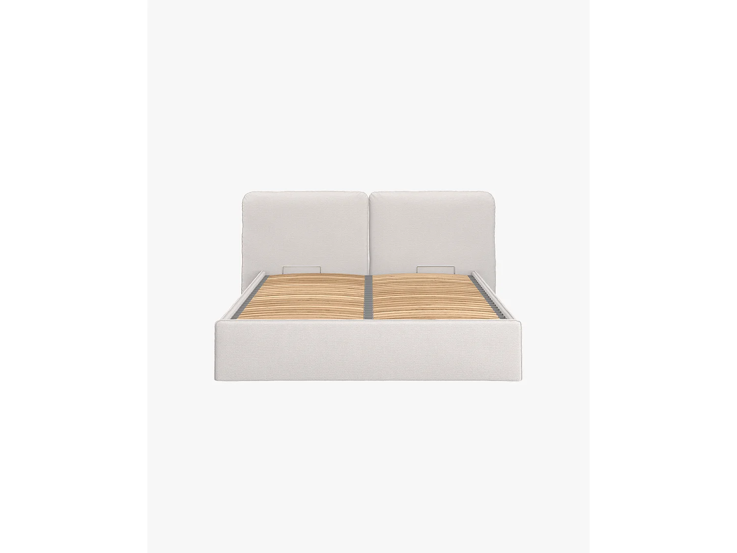 noo.ma Polsterbett Melu Beige, 217 x 95 cm, mit integriertem Stauraum