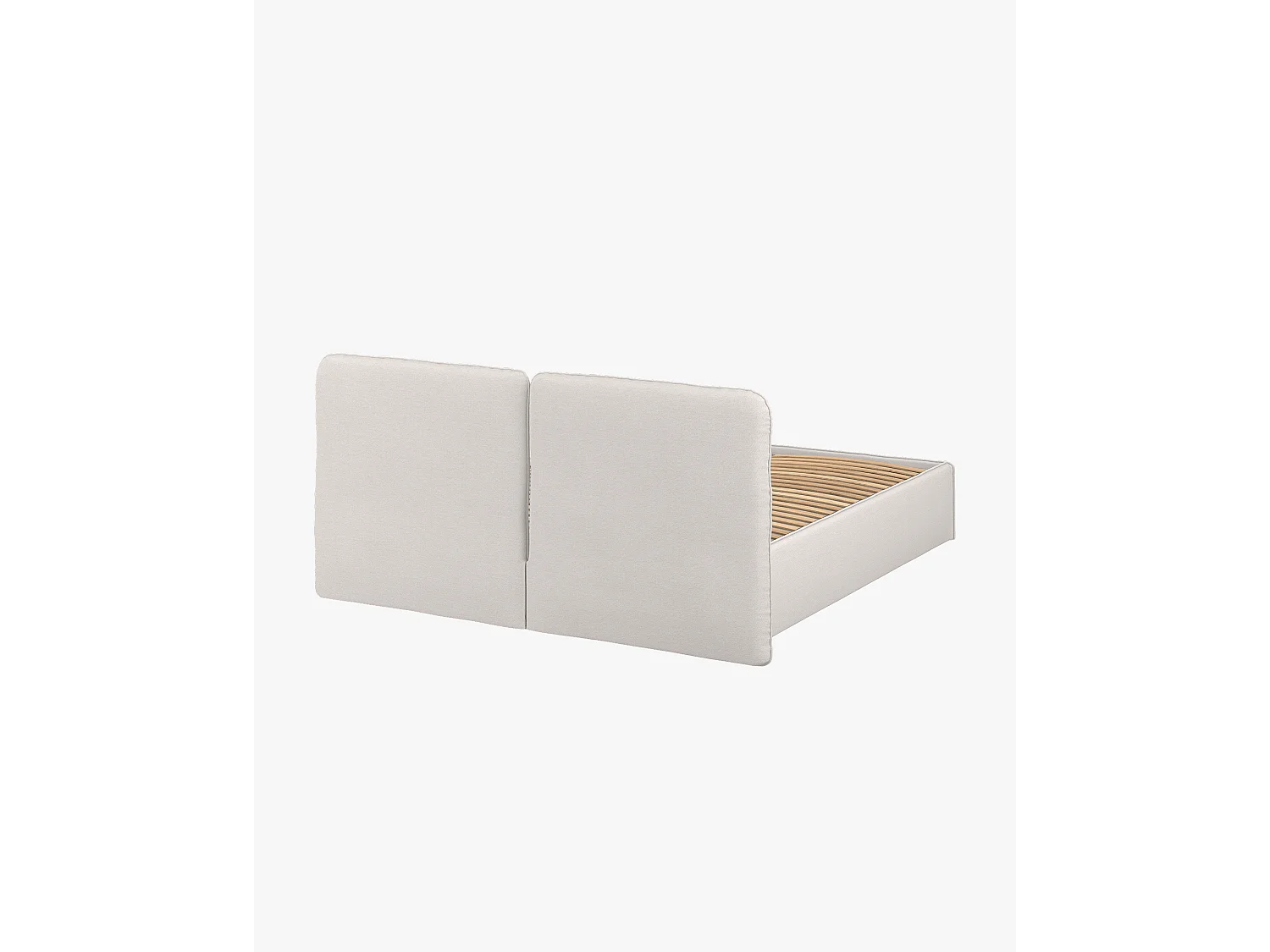 noo.ma Polsterbett Melu Beige, 217 x 95 cm, mit integriertem Stauraum