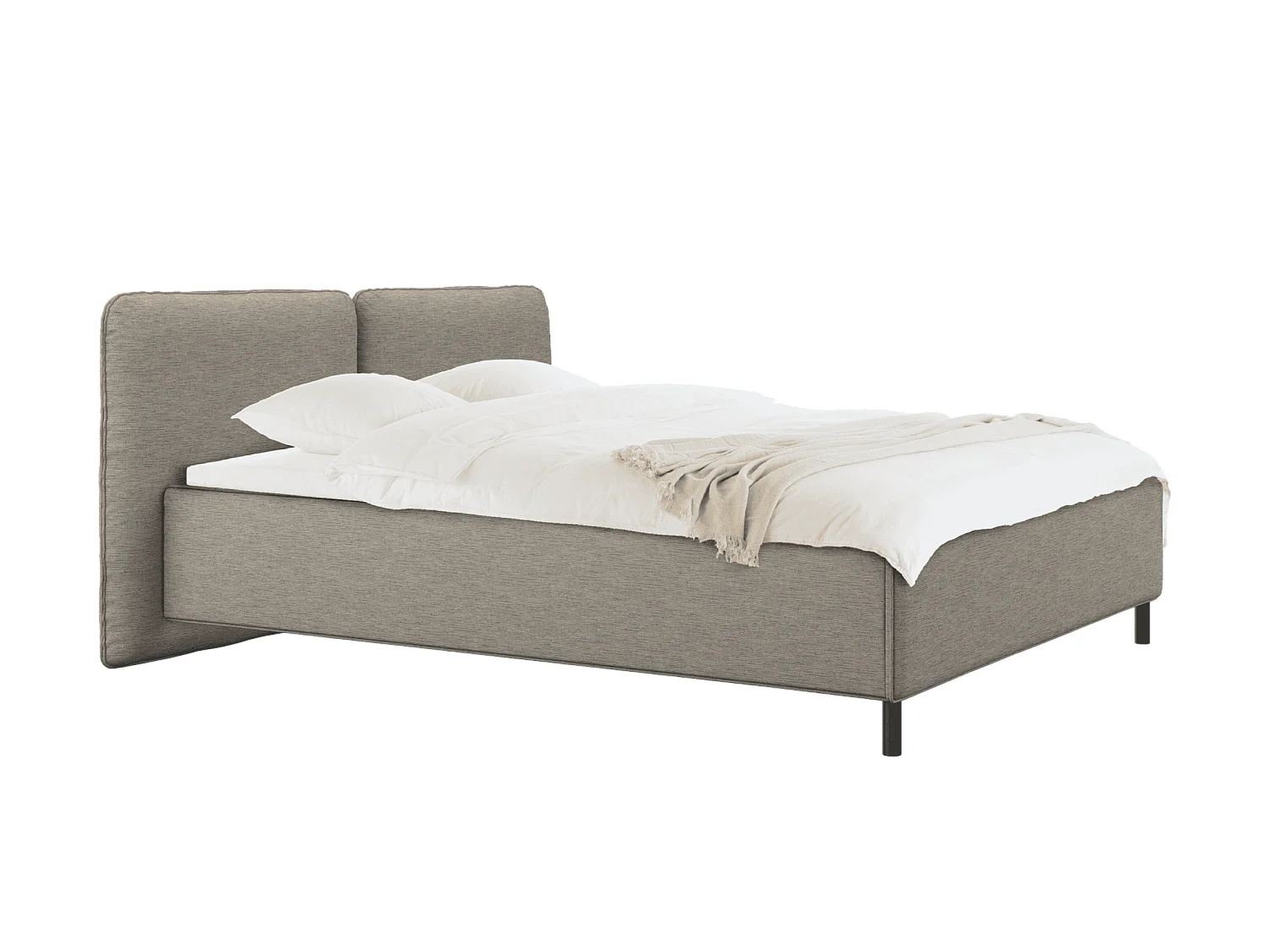 noo.ma Polsterbett mit Stauraum 217x95 cm, leuchtend braun