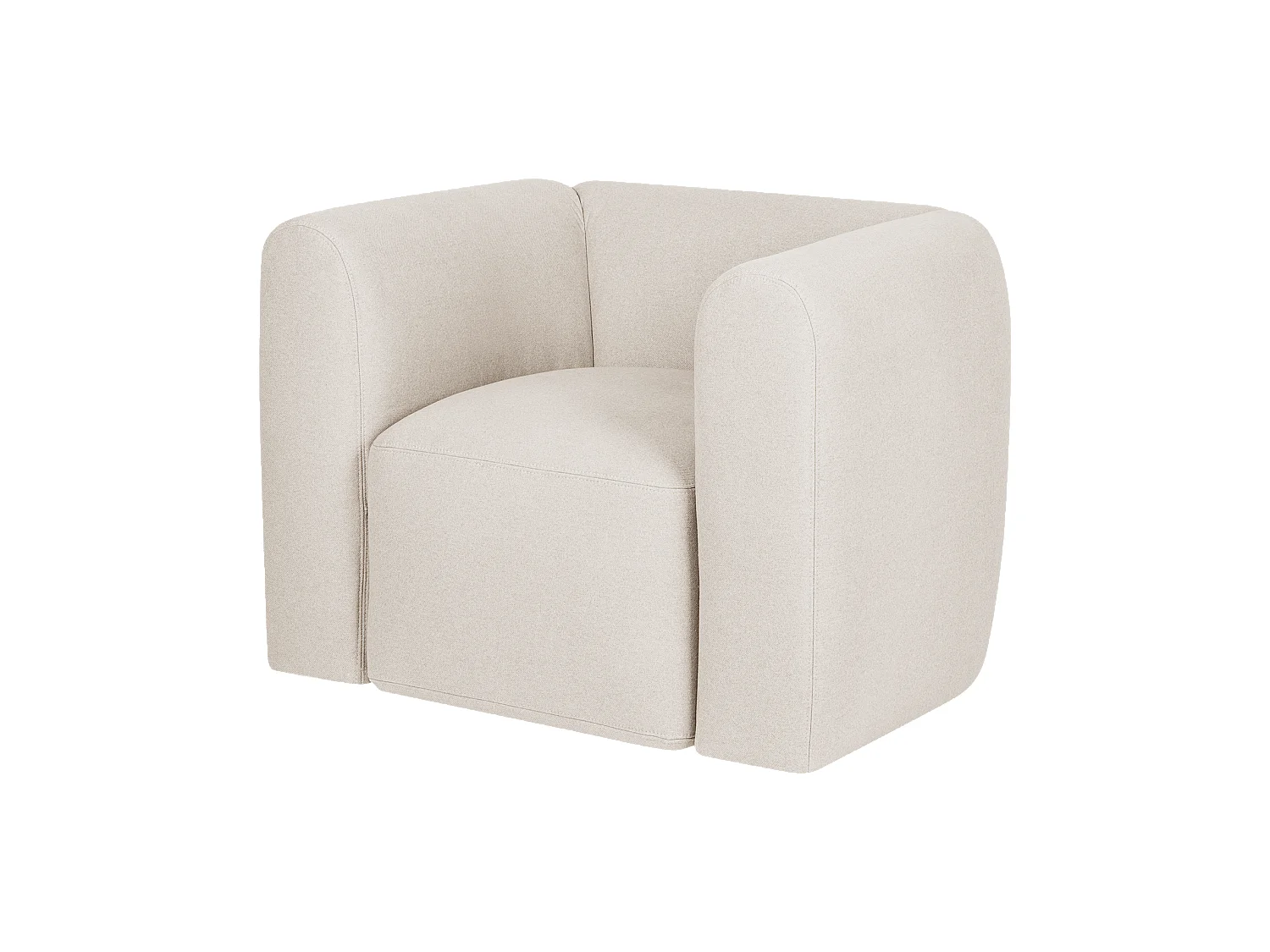 Poltrona Flom moderne en velour Cloud Beige
