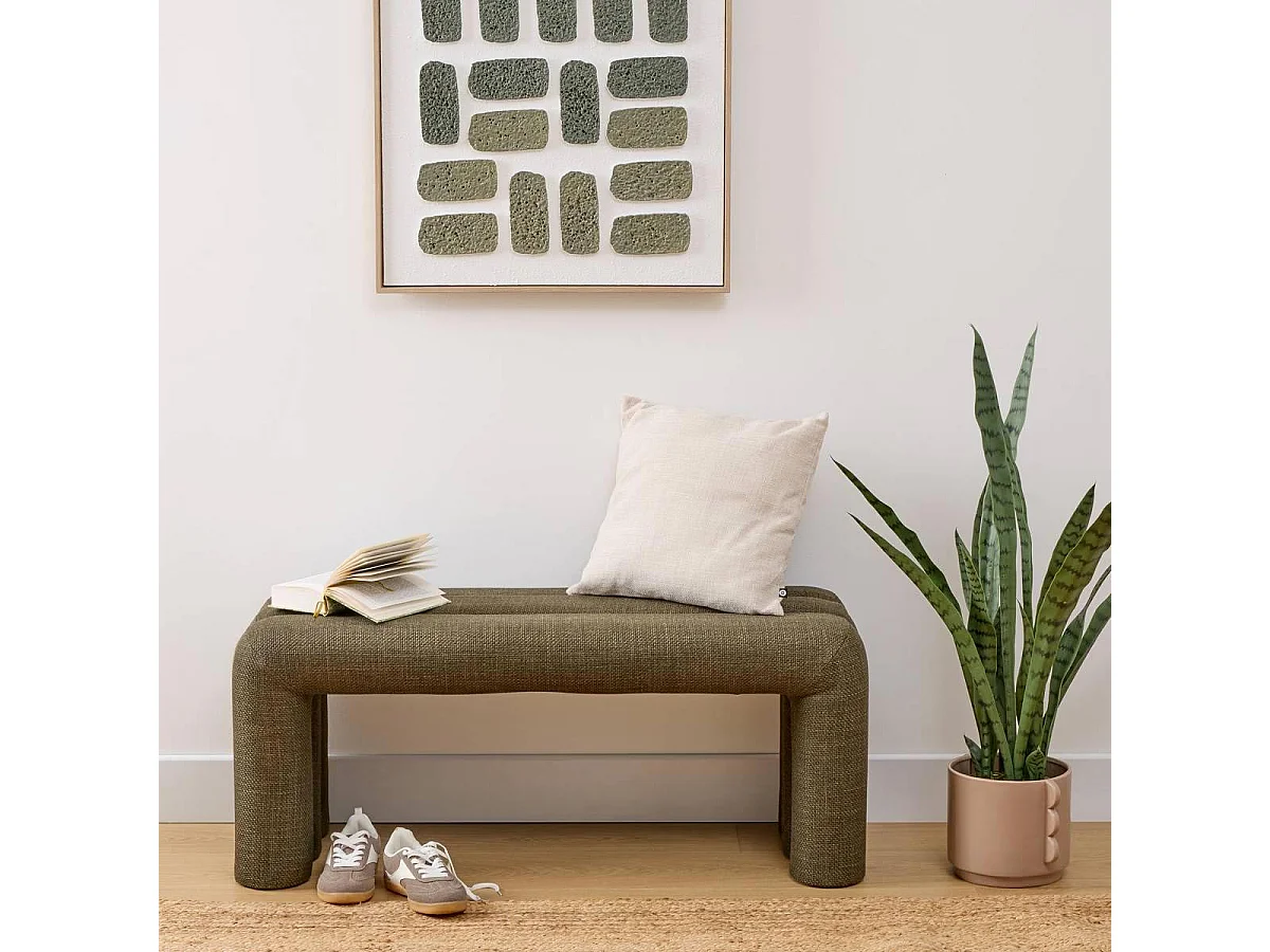Banc 3 Arches en Tissu "Sisco" 102cm Kaki
