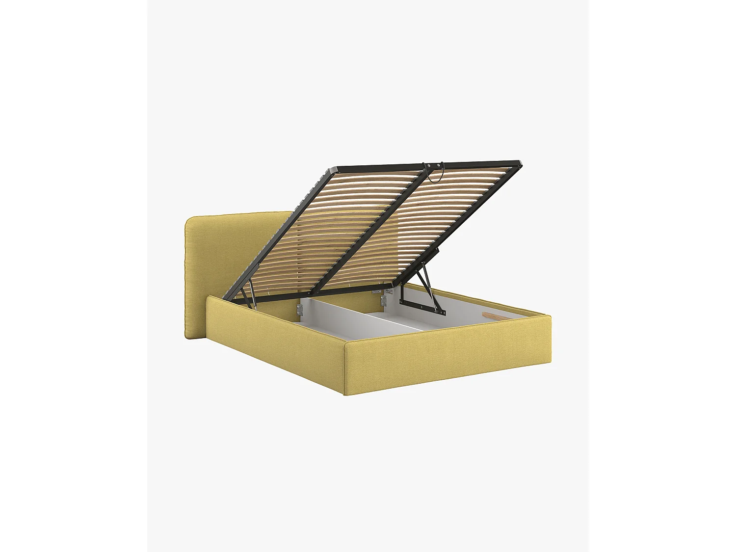 noo.ma Melu Polsterbett mit Stauraum, Gelb Pear, 217x95 cm