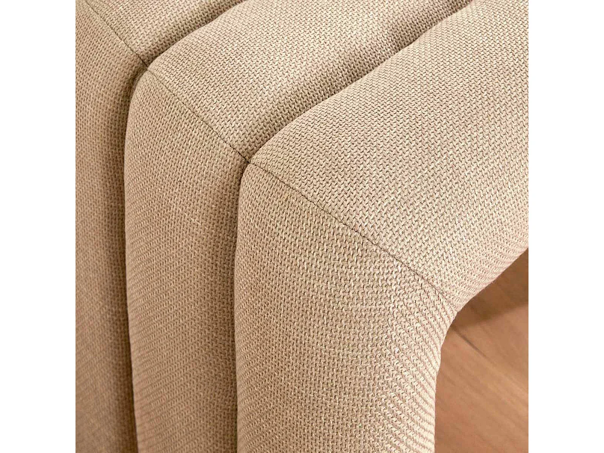 Banc 3 Arches en Tissu "Sisco" 102cm Beige