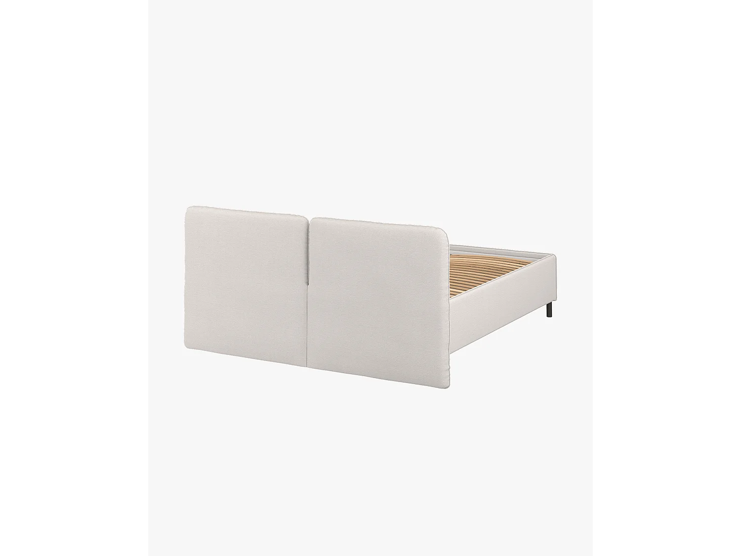 Lit rembourré Melu, 200 x 160 cm, rangement pneumatique, finition tissu