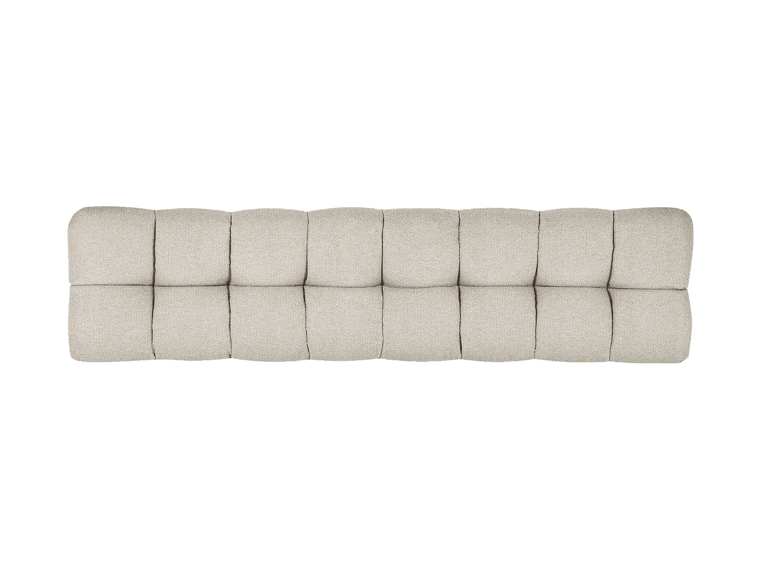 Tête de lit Bolbi beige en bouclè, 40 cm de haut, fixation murale