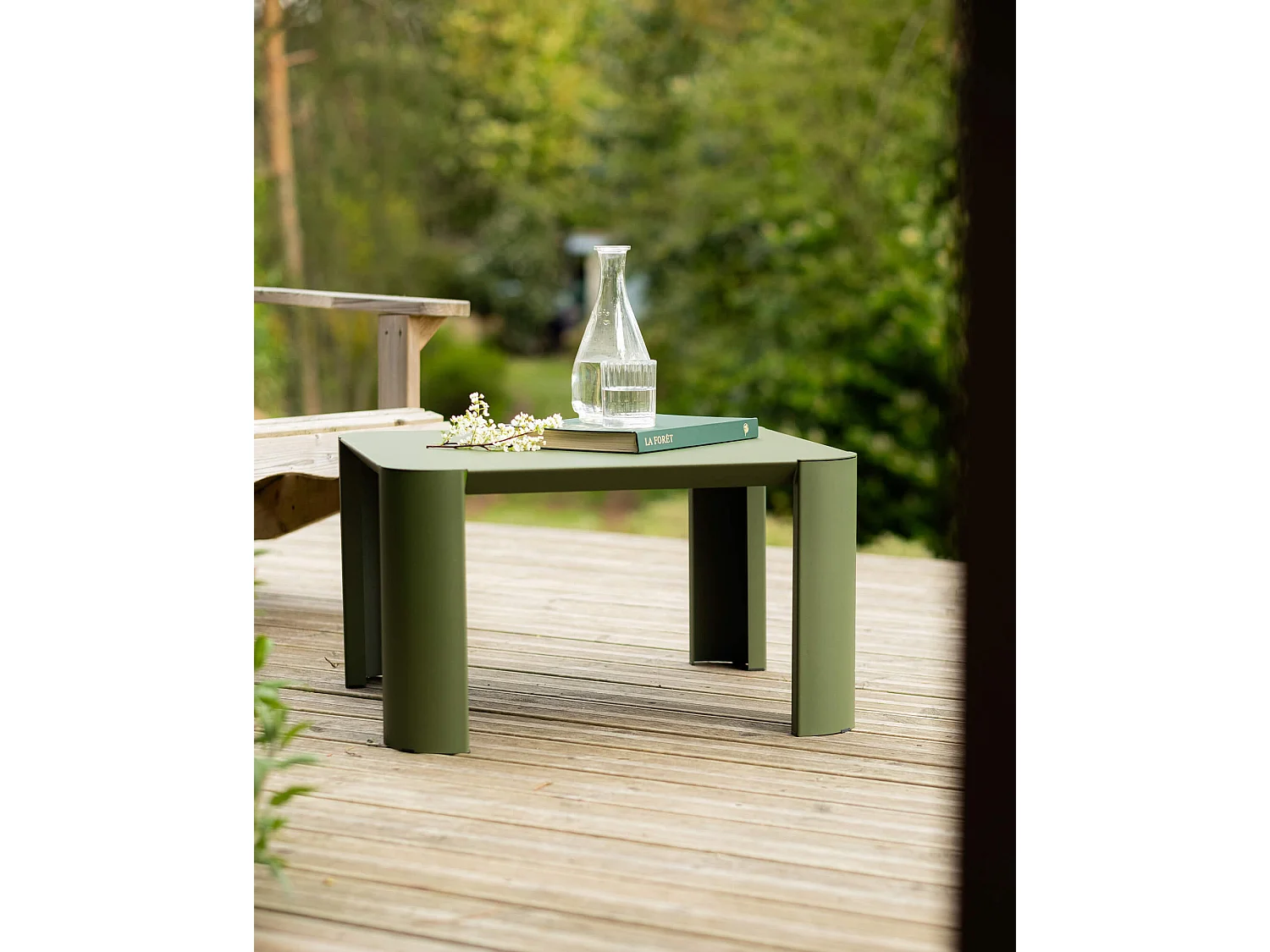 Table basse d'extérieur Fli, acier, carré, rustique moderne