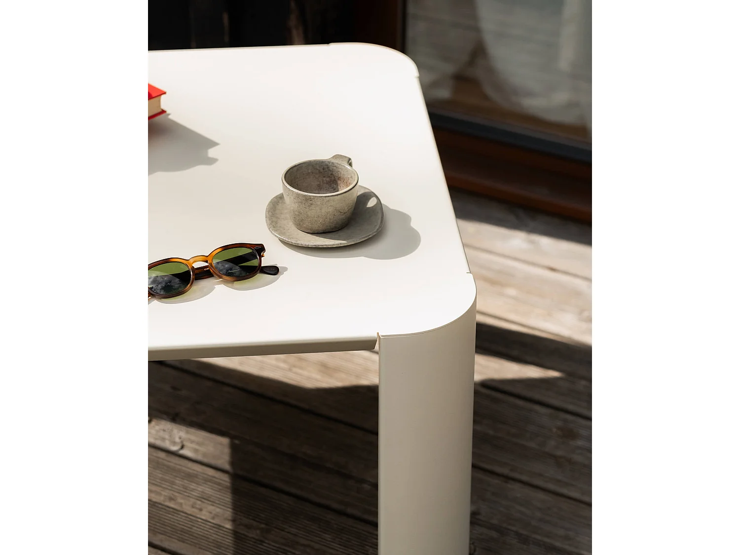 Table basse d'extérieur Fli, acier, carré, rustique moderne