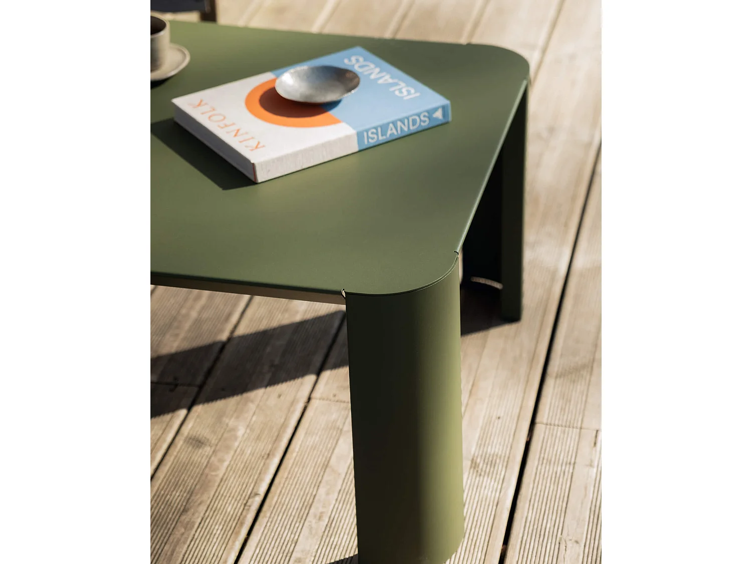 Table basse d'extérieur Fli, acier, carré, rustique moderne