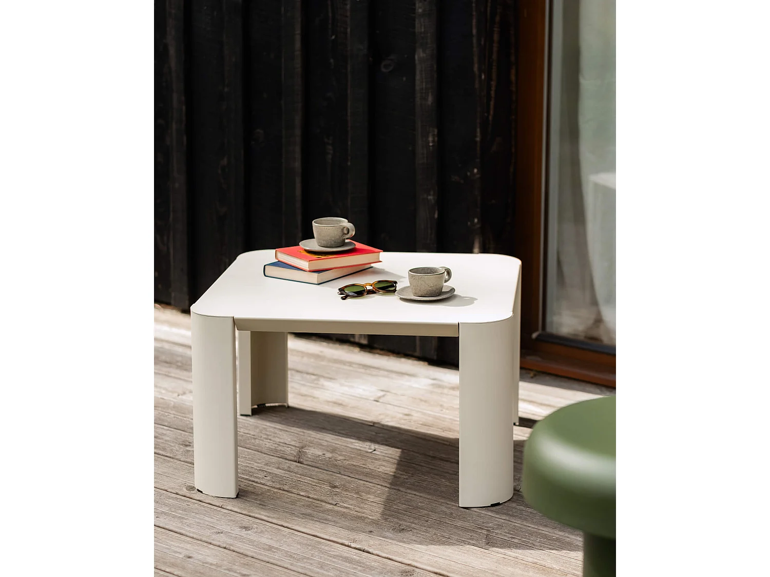 Table basse d'extérieur Fli, acier, carré, rustique moderne