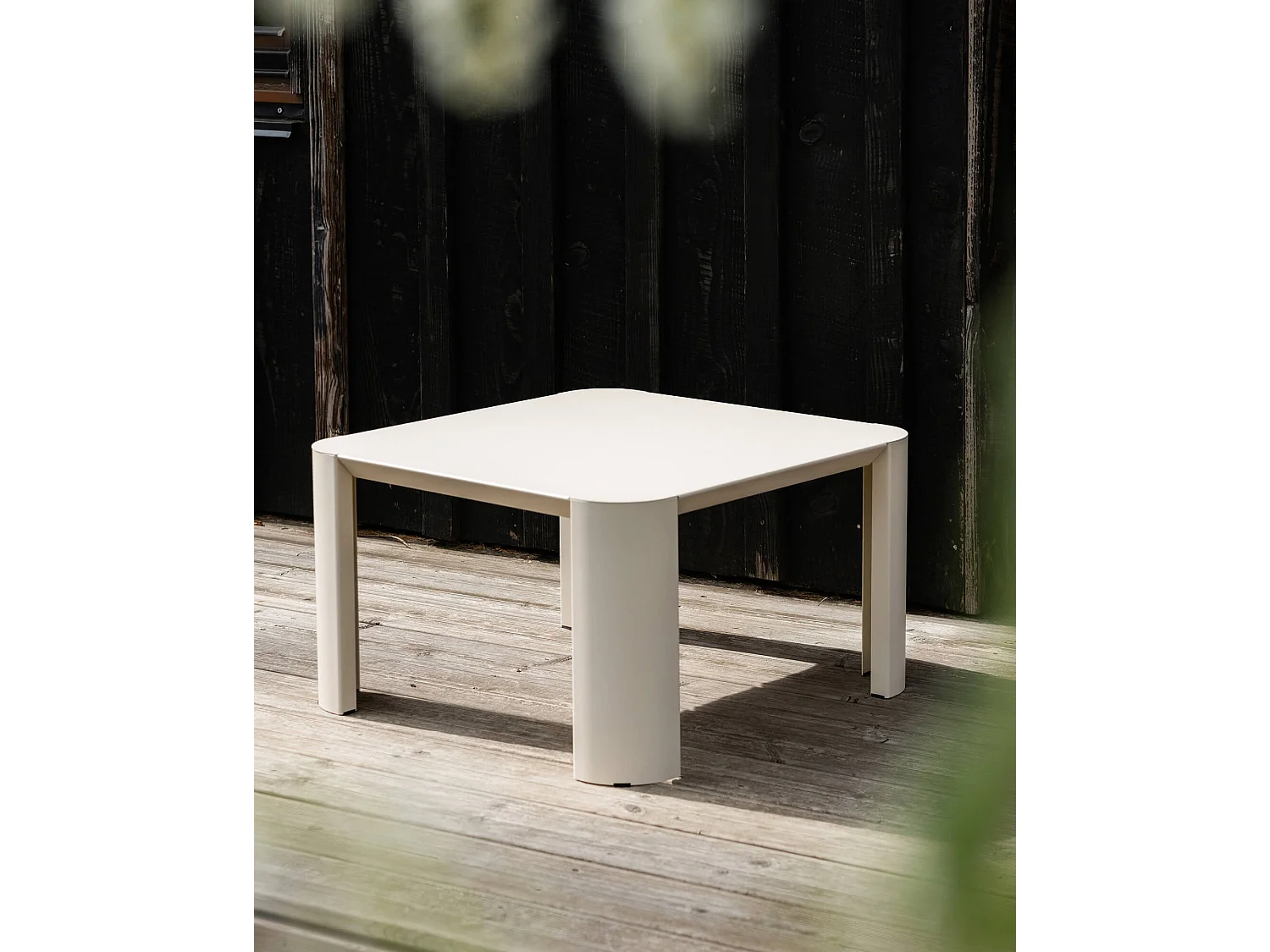 Table basse d'extérieur Fli, acier, carré, rustique moderne