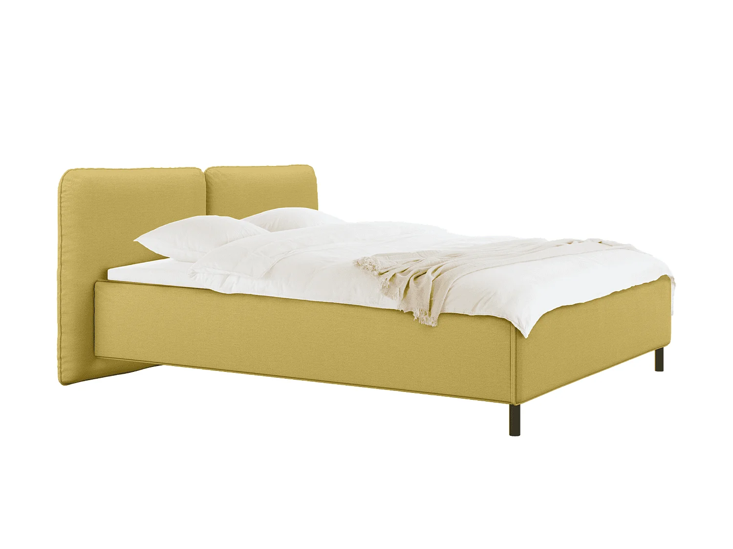 Lit Melu rembourré - 140 x 200 cm - rangement optionnel
