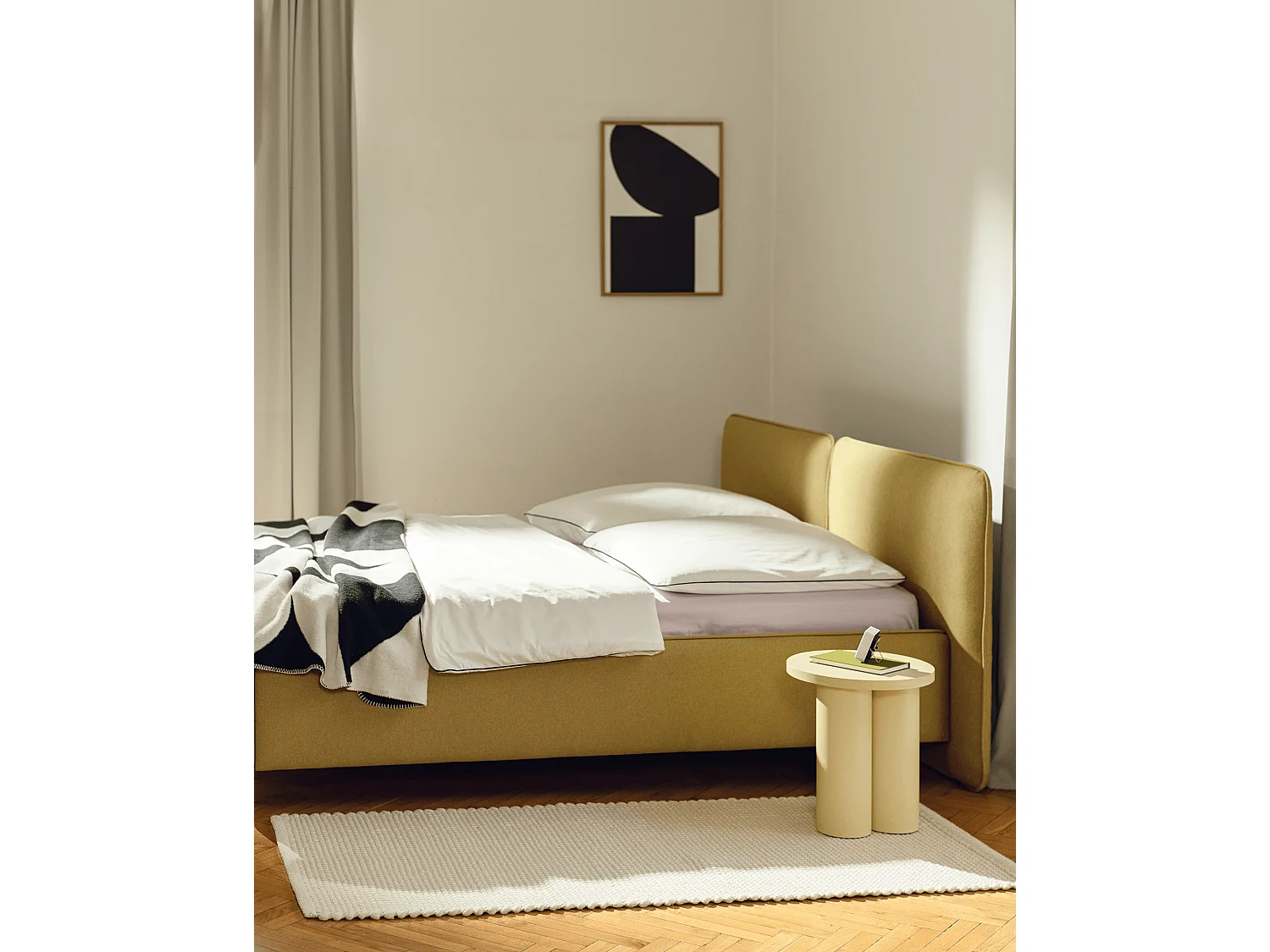 Lit Melu rembourré - 140 x 200 cm - rangement optionnel