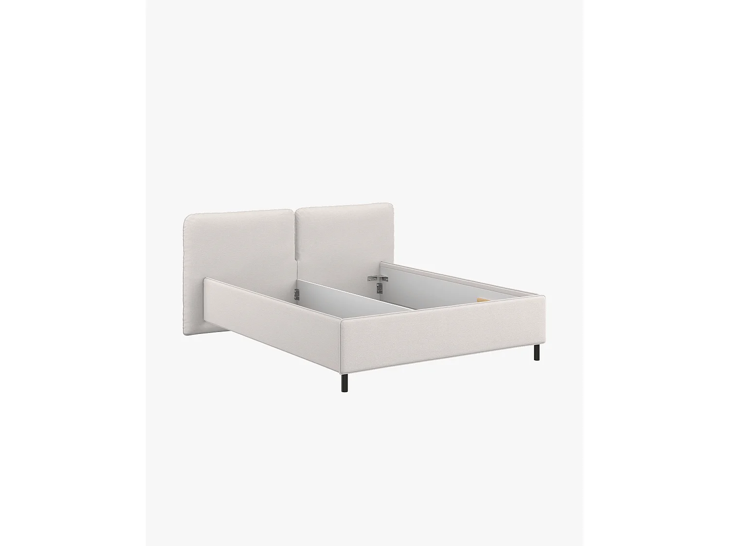 Lit Melu rembourré - 140 x 200 cm - rangement optionnel