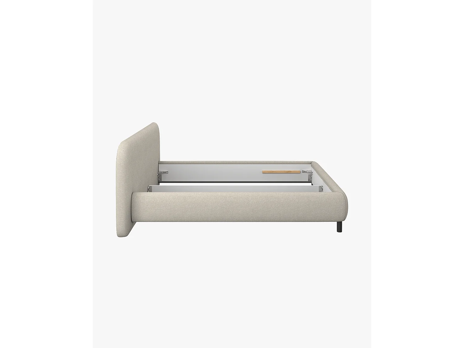 Mumo gestoffeerd bed 140 x 200 cm - bouclé, optionele opbergruimte