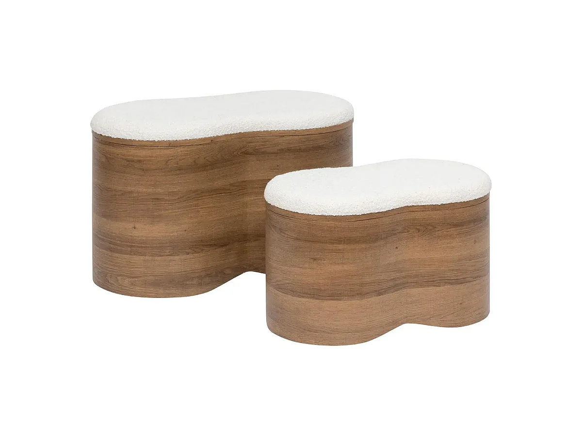 Lot de 2 Coffres Design "Loe" 72cm Marron