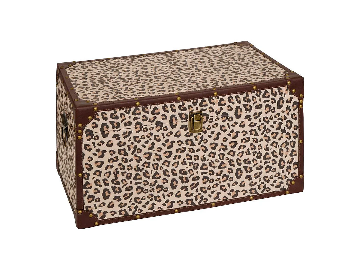 Lot de 4 Malles de Rangement Léopard "Telna" 56cm Marron