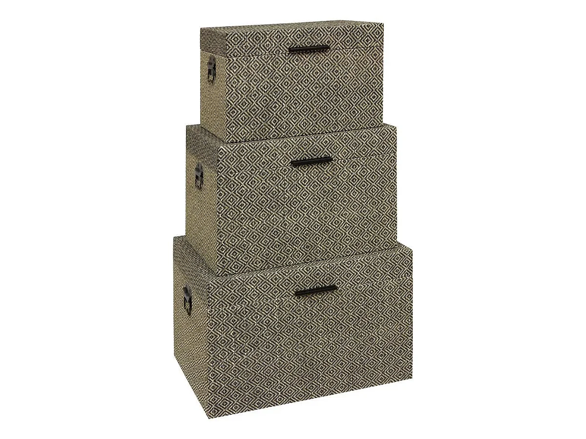 Lot de 3 Malles de Rangement "The Palm Resort" 57cm Gris