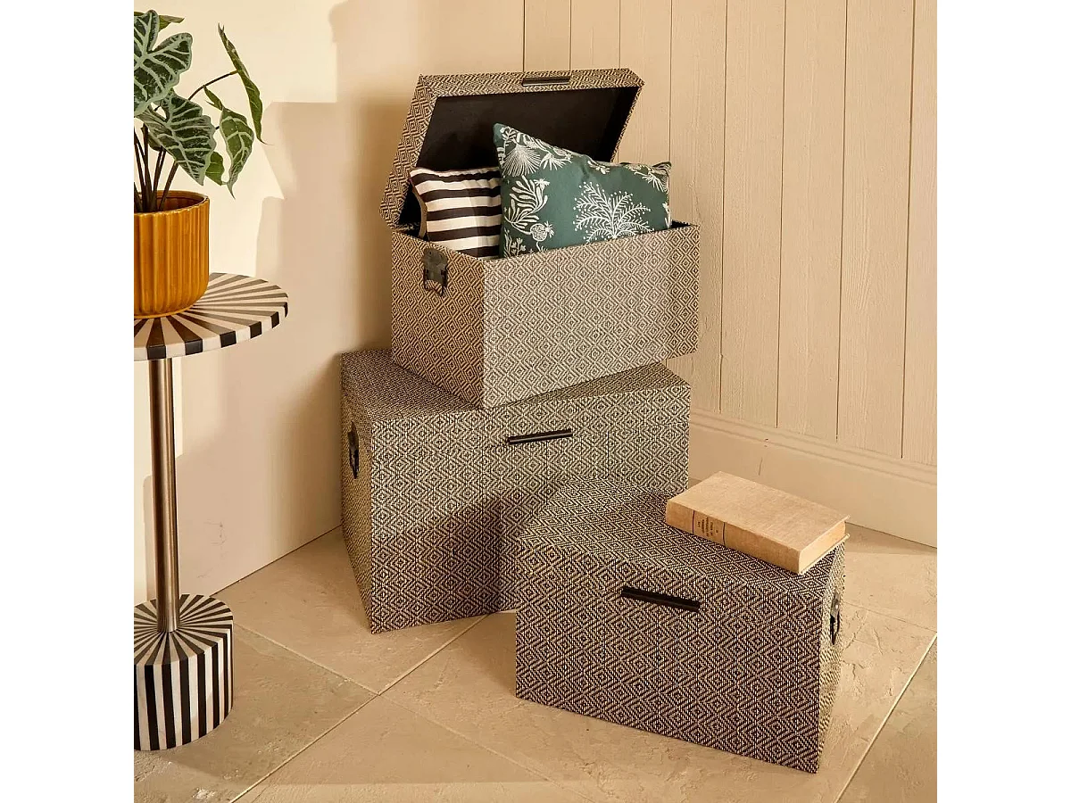 Lot de 3 Malles de Rangement "The Palm Resort" 57cm Gris