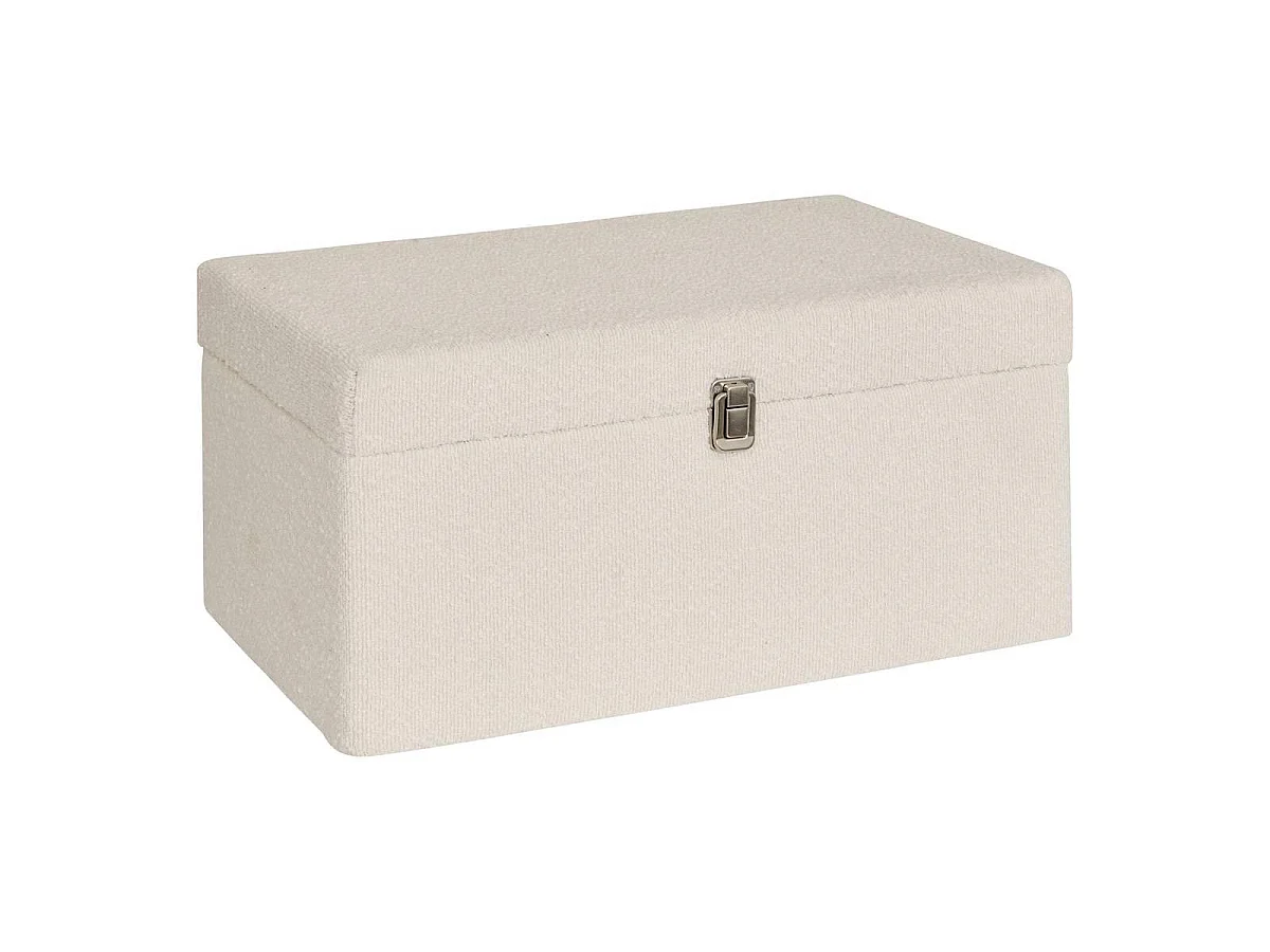 Lot de 3 Malles de Rangement Bouclette "Carlie" 54cm Blanc