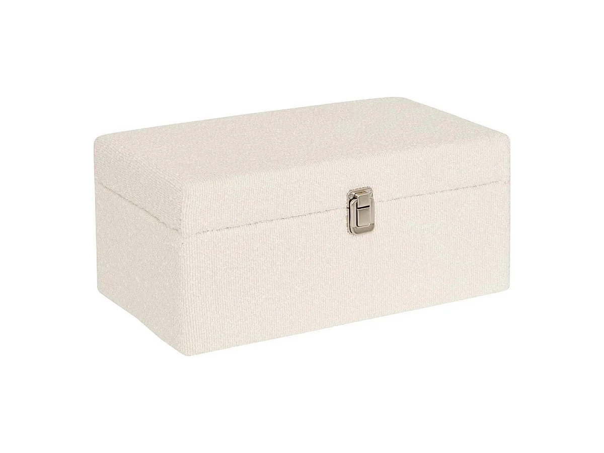 Lot de 3 Malles de Rangement Bouclette "Carlie" 54cm Blanc