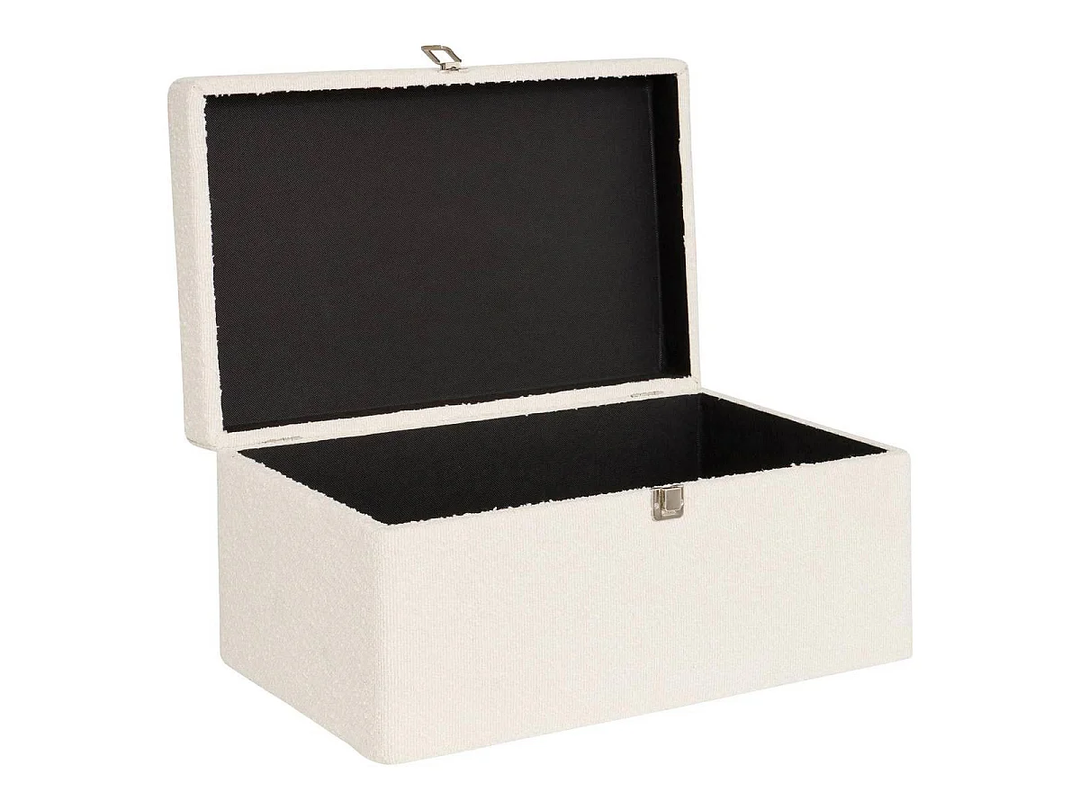 Lot de 3 Malles de Rangement Bouclette "Carlie" 54cm Blanc