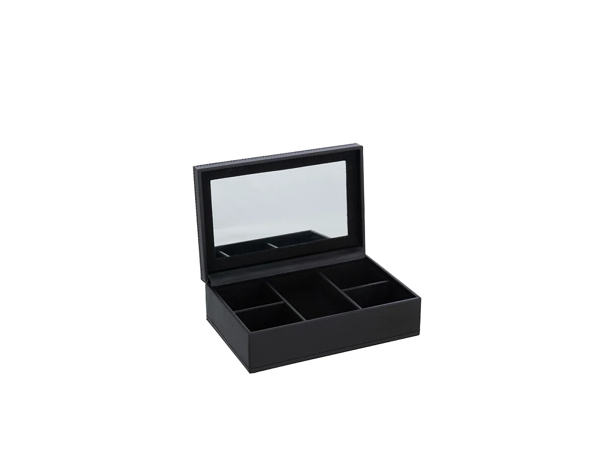 Boîte à Bijoux 5 Compartiments "Ezra" 21cm Noir