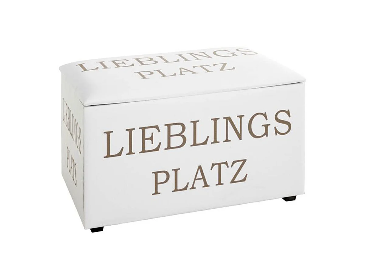 Coffre de Rangement "Lieblings Platz" 65cm Blanc